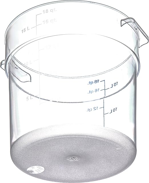 Carlisle FoodService Products Storplus Round Food Storage Container with Stackable Design for Catering, Buffets, Restaurants, Polycarbonate (Pc), 18 Quart, Clear, (Pack of 6)