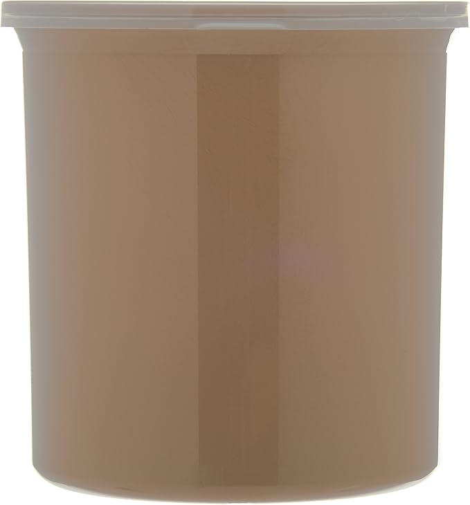 Carlisle FoodService Products Classic Round Storage Container Crock with Lid for Kitchen, Restaurants, Home, Plastic, 1.2 Quarts, Beige, (Pack of 12)