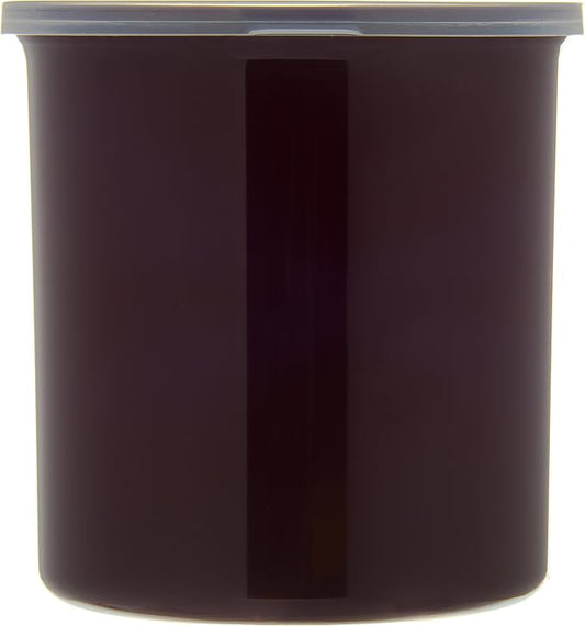 Carlisle FoodService Products Classic Round Storage Container Crock with Lid for Kitchen, Restaurants, Home, Plastic, 1.2 Quarts, Brown, (Pack of 12)