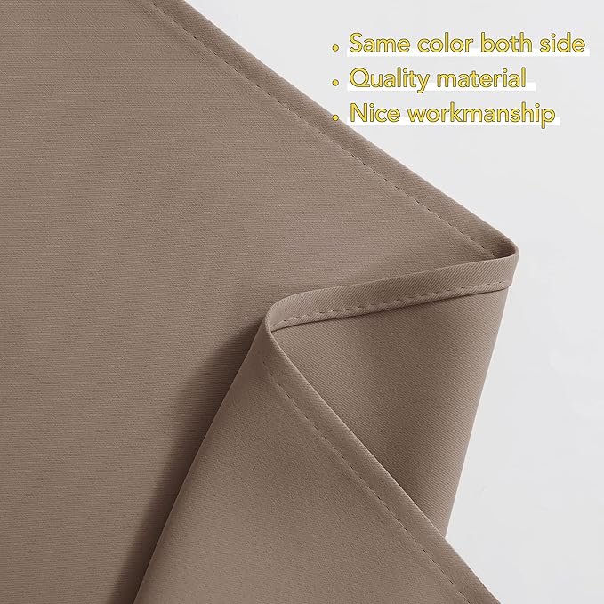 NICETOWN Blackout Pole Pocket Kitchen Tier Curtains - Tailored Scalloped Valances/Swags for Living Room/Thanksgiving (Cappuccino, 2 Panels, 36" W X 63" L Each Panel)