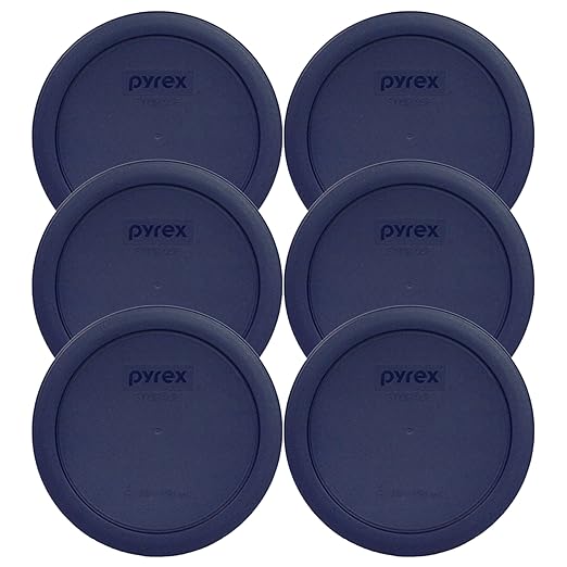 Pyrex 7201-PC 4-Cup Navy Blue Plastic Food Storage Lid, Made in USA - 6 Pack