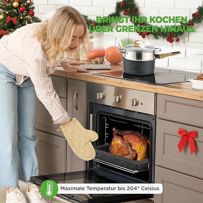 NutriChef 22‑Piece Non‑Stick Ceramic Pots and Pans Set – For All Cooktops Including Induction – PTFE & PFAS Free, Includes Bakeware & Utensils