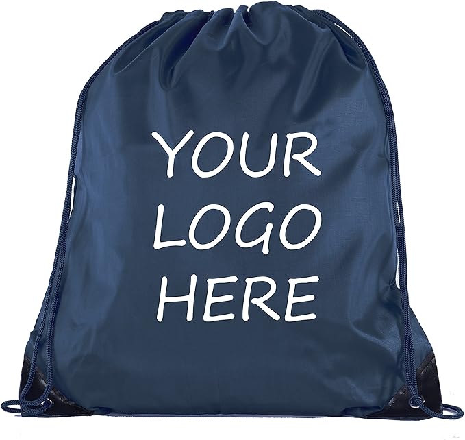 Mato & Hash Custom Bags With Your Logo | 50PK Promotional Drawstring Backpack - 50PK Navy CE2500