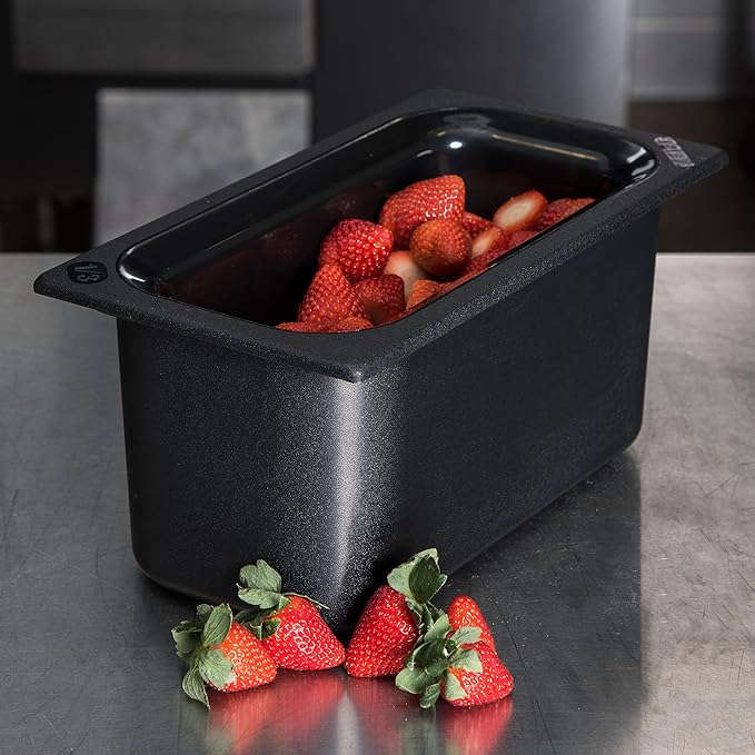 Carlisle FoodService Products CM110203 Coldmaster ABS Third-Size Food Pan, 4 qt. Capacity, 12.68" x 6.89" x 6.01", Black
