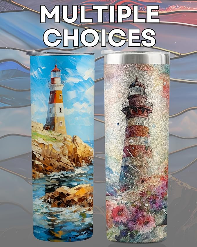 Onebttl Lighthouse Gifts for Lighthouse Lovers on National Lighthouse Day, Birthday and Chirstmas, 20 oz Insulated Stainless Steel Tumbler - GLASS