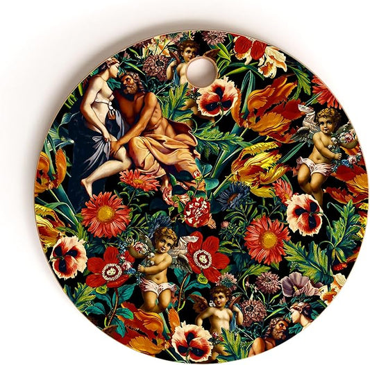 Society6 Bamboo Cutting Board- Kitchen Decor by Burcu Korkmazyurek - Unique Cutting Boards for Kitchen, 11.5" x 11.5" x 0.5", Hera And Zeus Garden