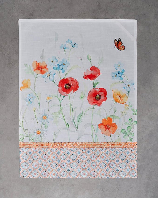 Maison d' Hermine Kitchen Towels Set of 2 100% Cotton 27.50" x 20" Reusable Cloth Tea Dish Towels Absorbent with Hanging Loop for Kitchen, Dining, Cocktail Parties Spring/Summer (Summer Whisper)