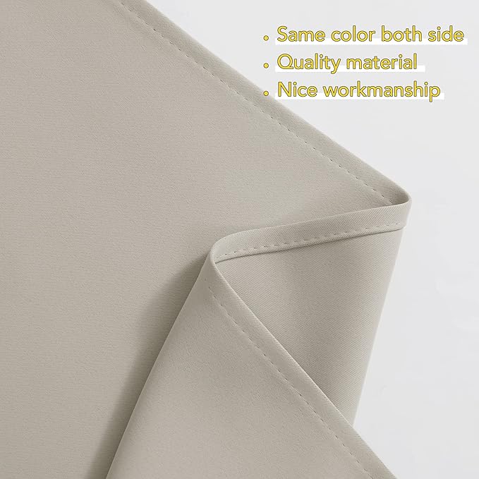 NICETOWN Country Kitchen Curtains - Thermal Insulated, Room Darkening Rod Pocket Swag Curtains for Living Room & Bathroom, 1 Pair, 36" x 63" x 18" per Panel, Natural