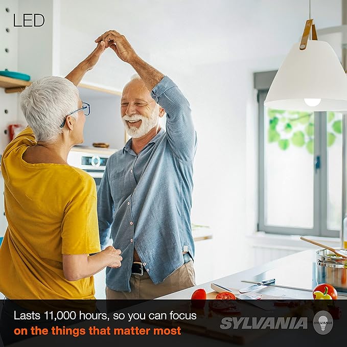 Sylvania LED Light Bulb, 60W Equivalent A19, Efficient 8.5W, Medium Base, Frosted Finish, 800 Lumens, Daylight - 4 Pack (79284)