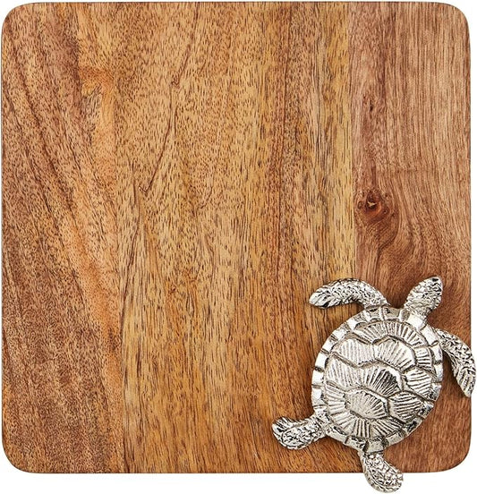 Mud Pie Turtle Sea Metal Icon Board; 8" x 8"