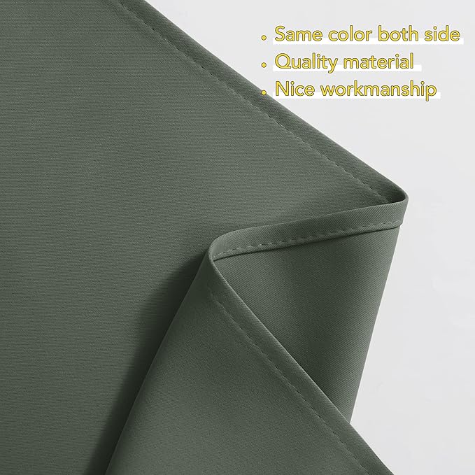 NICETOWN Short Curtains for Small Windows, Thermal Insutaled Room Darkening Farmhouse Curtain Shade for Kitchen Rod Pocket Swag Curtain for Living Room, 2 PCs, 36" x 36" x 18" per Panel, Dark Mallard
