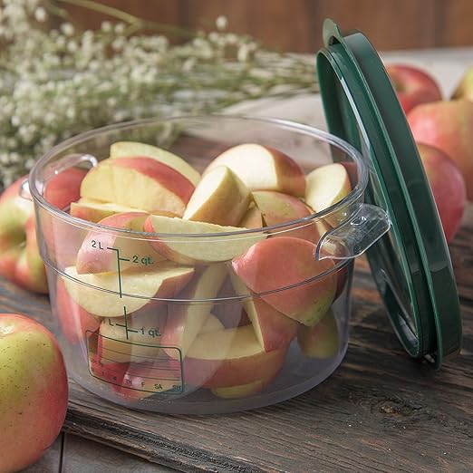 Carlisle FoodService Products Storplus Round Food Storage Container with Stackable Design for Catering, Buffets, Restaurants, Polycarbonate (Pc), 2 Quart, Clear, (Pack of 12)