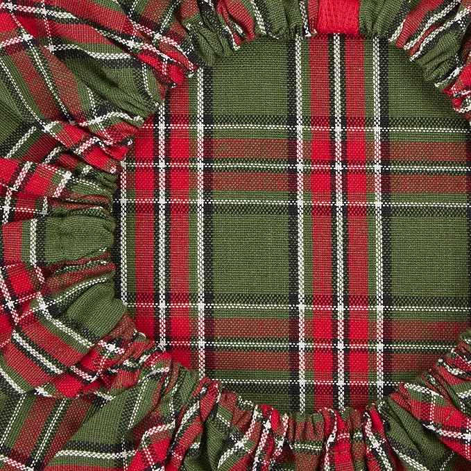 DII Reusable Cloth Bowl Cover Collection Machine Washable, Cotton with Elastic Stretch for Food Storage, 10.25"/8.25"/7.5" Diameter, O' Christmas Tree Plaid, 3 Piece