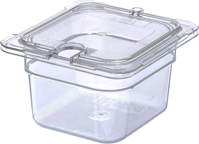 Carlisle FoodService Products Plastic Food Pan 1/6 Size 4 Inches Deep Clear