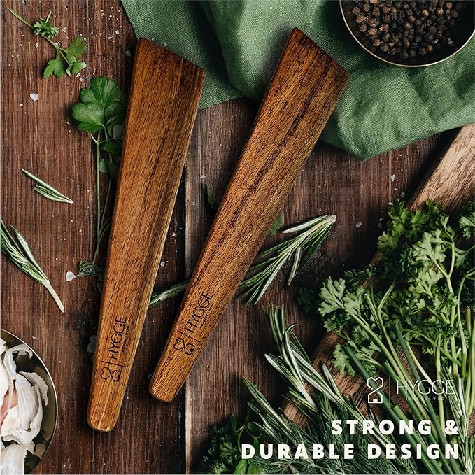Wooden Spatula for Cooking – 12 inch Premium Wood Turner for Nonstick Pans & Cast Iron – Durable Kitchen Utensil, Egg Scraper, Pancake Flipper, Kitchen Gift Idea – Set of 2