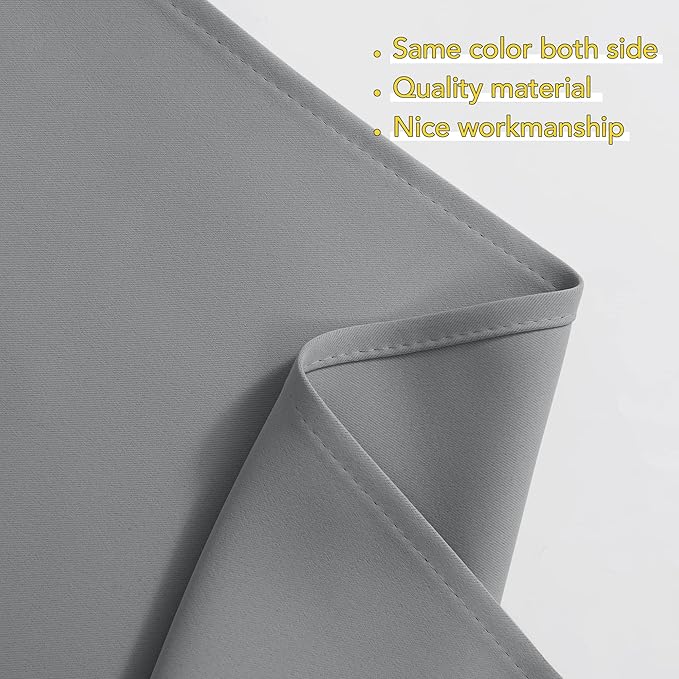 NICETOWN Swag Curtains for Kitchen, Home Fashion Rod Pocket Blackout Short Window Tiers Energy Efficient Drapes for Basement, 36W x 63L per Panel, 1 Pair, Sliver Grey