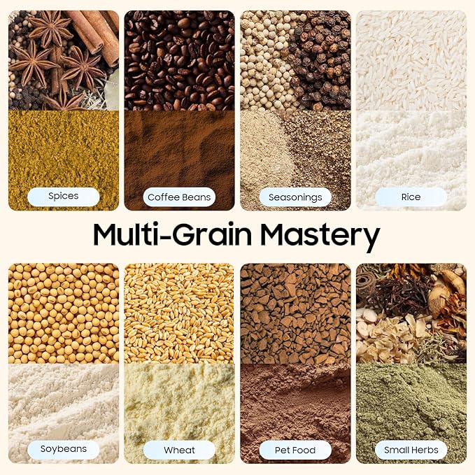 1000g High Speed Food Electric Stainless Steel Grinder Mill Seeds,3600W Electric Grain Mill,30000r/min,Flour Nut Pill Wheat Corn Herbs Spices & Seasonings Dry Grinder (1000g)