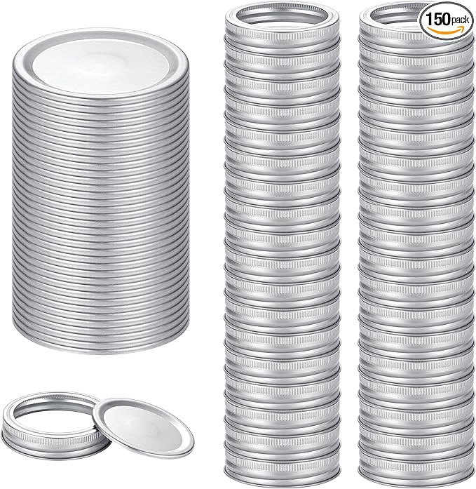 Ball Kerr Canning Lids with Rings - Split Lids & Rings, Food Grade Material, 100% Fit & Airtight for Regular Mouth Jars (72pcs)