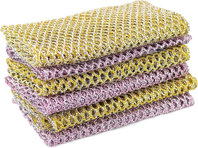 The Crown Choice Heavy Duty Non-Scratch Dish Scrubbers for Cleaning Dishes & Pots (6Pcs) - Replace Kitchen Sponges for Dishwashing with Our Scouring Pads - Try Our Alternative Dish Washing Scrub