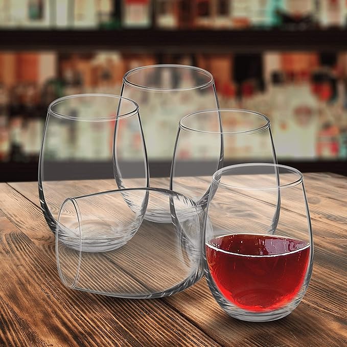 DISCOUNT PROMOS Stemless Wine Glasses by ARC 5.5 oz. Set of 12, Bulk Pack - Perfect for Hotel, Bar, Restaurant or Lounge - Clear