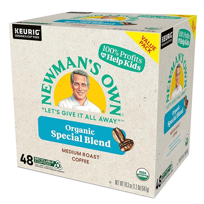 Newman's Own Organics Special Blend, Single-Serve Keurig K-Cup Pods, Medium Roast Coffee Pods, 48 Count