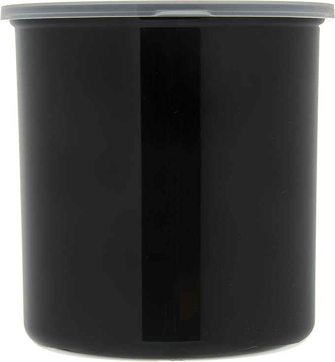 Carlisle FoodService Products Classic Round Storage Container Crock with Lid for Kitchen, Restaurants, Home, Plastic, 2.7 Quarts, Black, (Pack of 6)