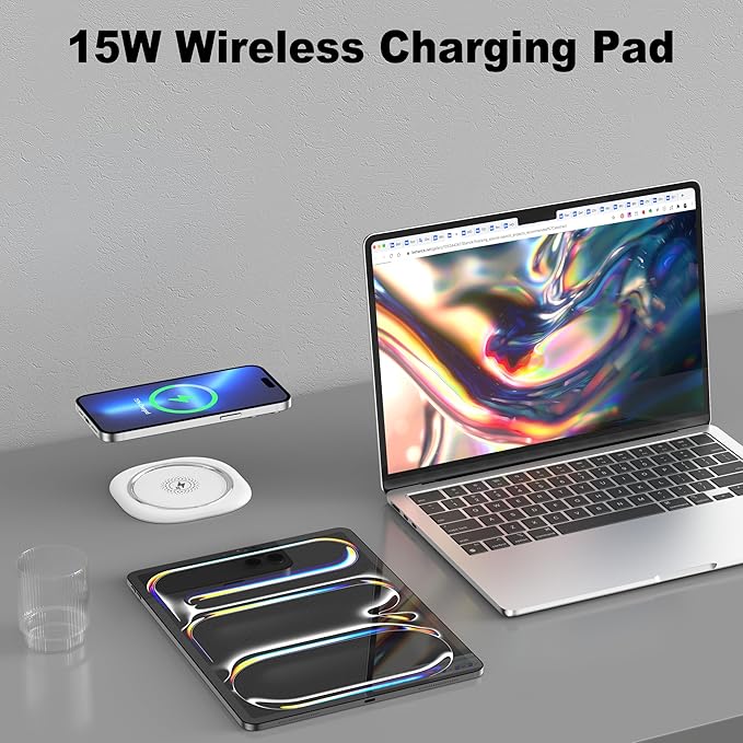 Jgstkcity Pop Up Countertop Outlet Recessed Power Strip with 15W Wireless Charger,45W USB C,3.15 inch Desk Hole,Ideal for Kitchen Island & Conference Table Receptacle (White, 6FT-45W USB Ports)