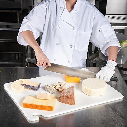 San Jamar CB182412WH Cut-N-Carry Cutting Board, 18" x 24", Co-Polymer, White, NSF