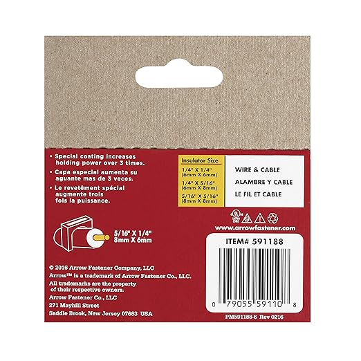 Arrow 591188 T59 Insulated Staples, 1/4-Inch Leg Length, 5/16-Inch Crown Width, Clear, 300-Pack