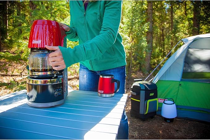 Coleman QuikPot 10-Cup Propane Coffee Maker, 4500 BTUs Brews 10 Cups in 18 Mins, Efficient Coffee Brewer for Camping, Hunting, Tailgating, & More, Dishwasher Safe