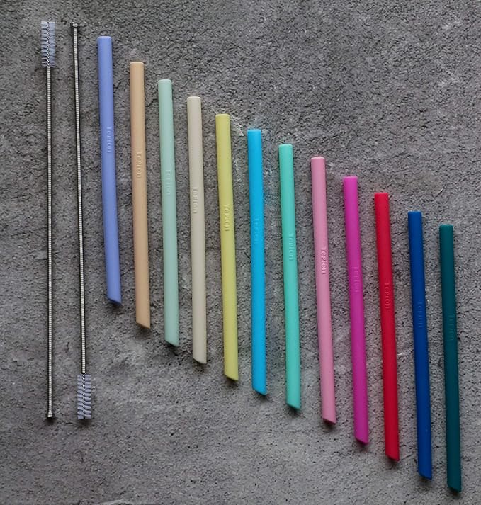 Mini Short Pinch Test Passed 5.5" Replacement Reusable Toddlers& Kids&Baby Silicone Small Straws for The First Years Take & Toss Spill Proof Straw Cup-Safe Fun for Baby Teething Chewing