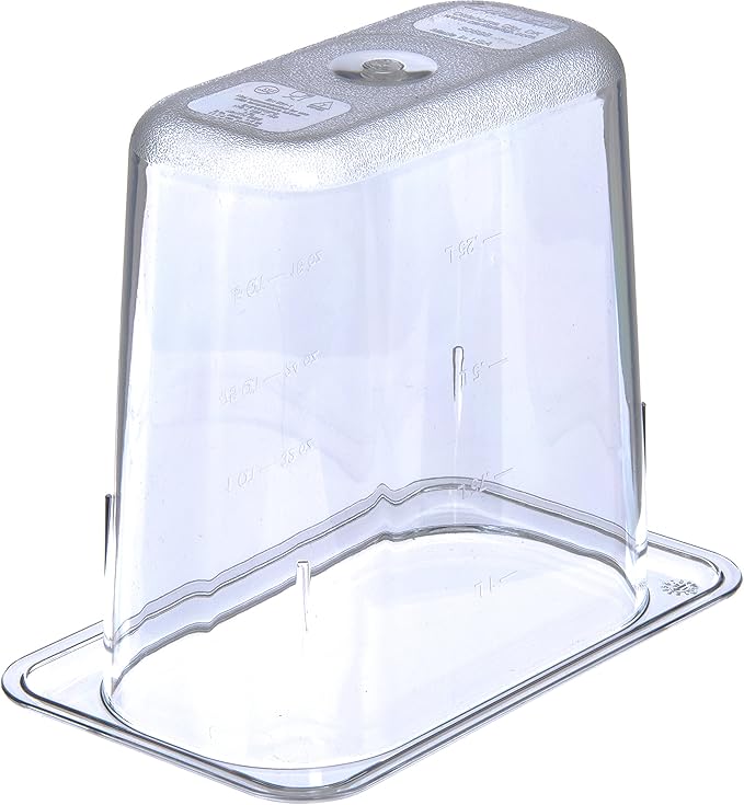 Carlisle FoodService Products Storplus Food Storage Container, Food Pan with Spoonable Corners for Catering, Buffets, Restaurants, Polycarbonate (Pc), 1/9 Size 6 Inches Deep, Clear