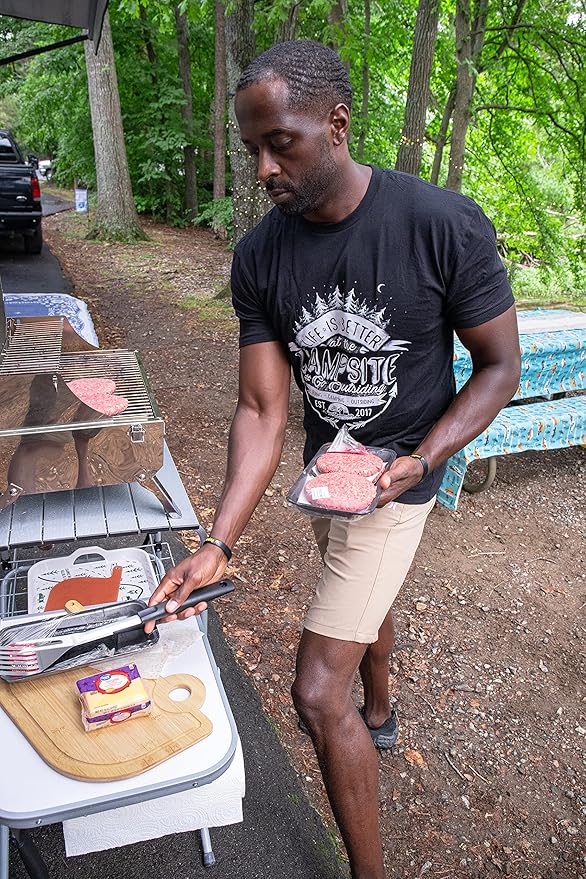 Camco Life is Better at The Campsite Retro RV Shaped Bamboo Wood Cutting Board for Food Prep-Doesn't Dull Knives, Resists Moisture (53089)