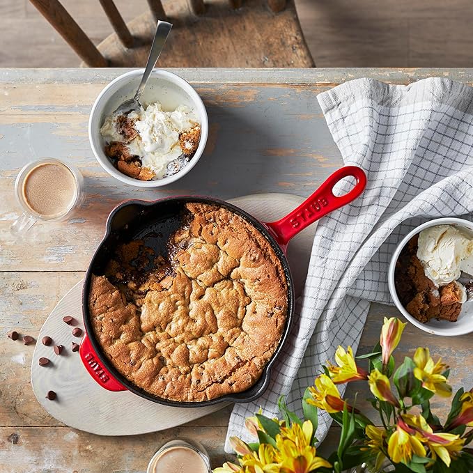 STAUB Cast Iron 8.5-inch Traditional Deep Skillet - Cherry
