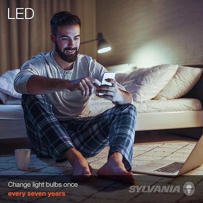 Sylvania ECO LED A19 Light Bulb, 60W Equivalent, Efficient 9W, 7 Year, 750 Lumens, Non-Dimmable, Frosted, 5000K, Daylight - 8 Pack (40883)
