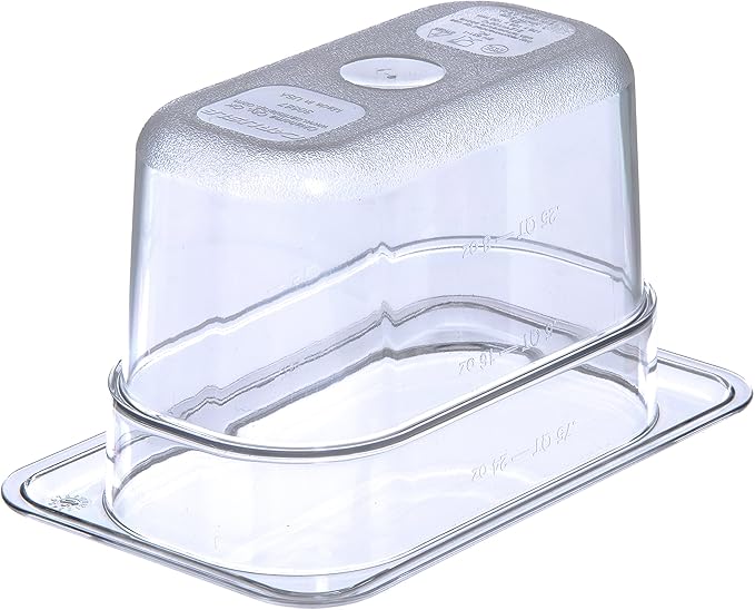 Carlisle FoodService Products Plastic Food Pan 1/9 Size 4 Inches Deep Clear