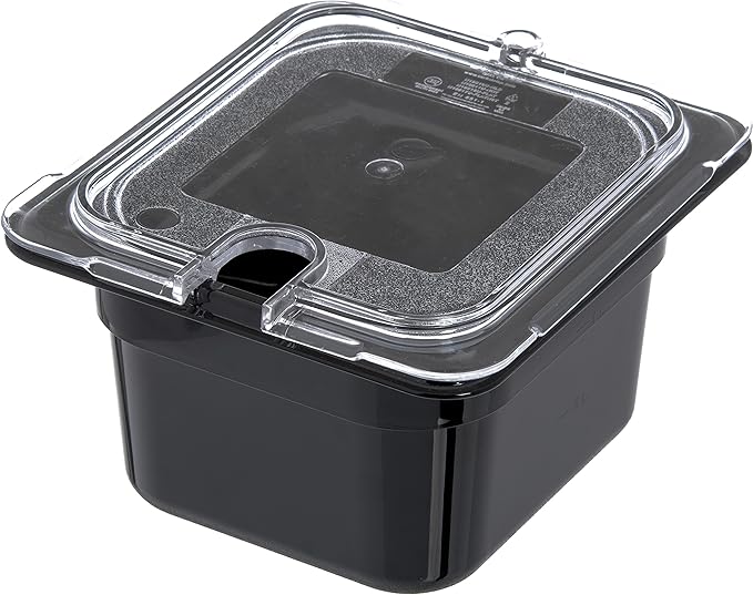 Carlisle FoodService Products 3068403-E Plastic Food Pan, 1/6 Size, 4 Inches Deep, Black
