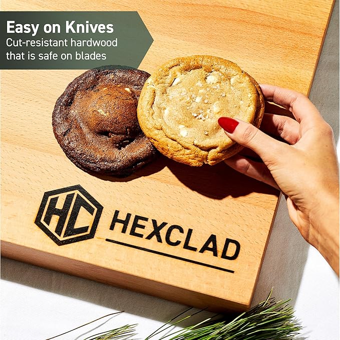 HexClad Extra Large Beechwood Cutting Board, Reversible, Hardwood, Great For Chopping, Cutting, or Serving Charcuterie, 24 x 18 Inches