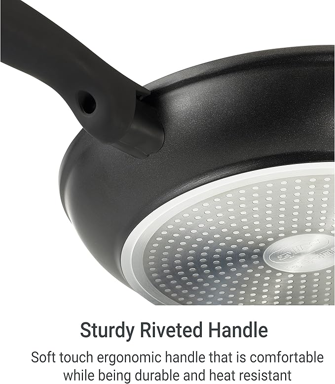 ZYLISS Cookware 9.5" Nonstick Fry Pan - Oven, Dishwasher, Induction and Metal Utensil Safe Cooking - Heavy Duty Forged Aluminum with Sturdy Riveted Handle