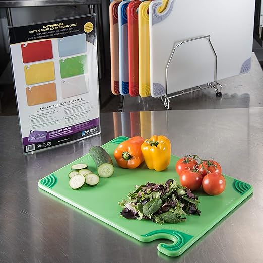 San Jamar Saf-T-Grip Plastic Cutting Board with Safety Hook, 15" x 20" x 0.5" (Set of 6)