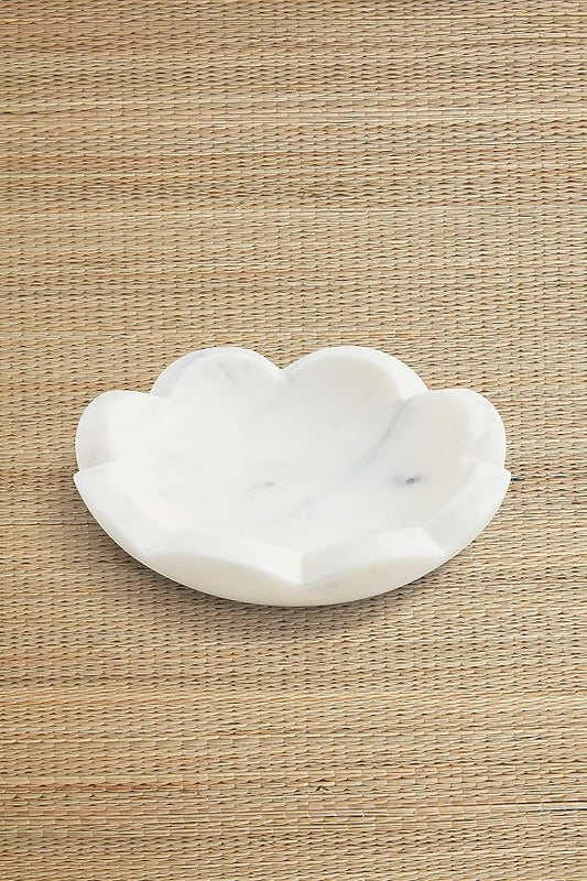Mud Pie Scallop Marble Dish; 4.5" X 4.5"