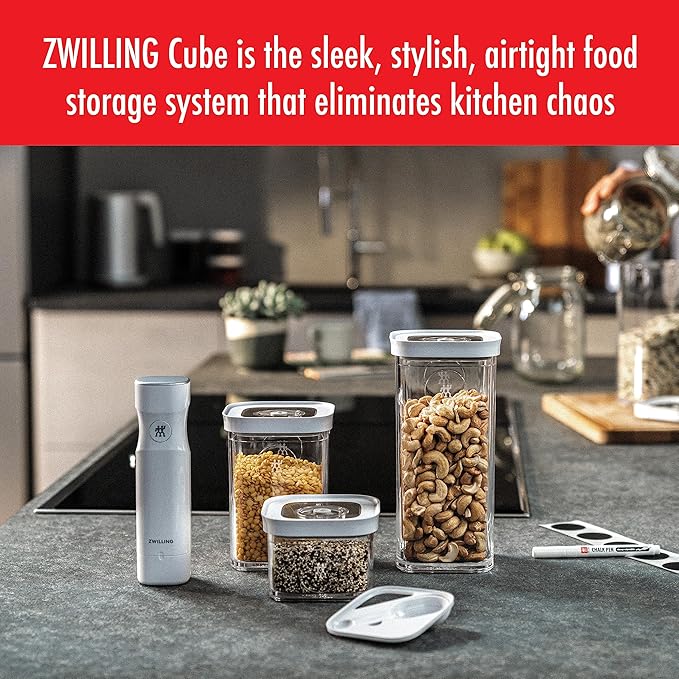 ZWILLING Fresh & Save Cube Box, Plastic, Airtight Dry Food Storage Container, Small Cube, S Container, .34-qt