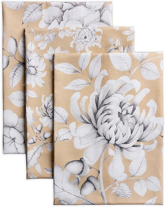Maison d' Hermine Kitchen Towels Set of 3 100% Cotton 20" x 27.5" Reusable Cloth Tea Dish Towels Absorbent with Hanging Loop for Kitchen Dining Thanksgiving Christmas Decorations (Pretty Autumn)