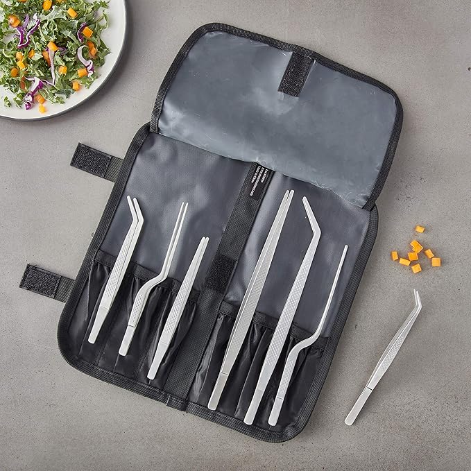 Mercer Culinary 8 Piece Precision Plus Plating Tongs Set