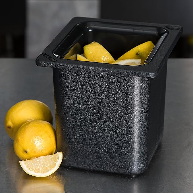 Carlisle FoodService Products CM110503 Coldmaster ABS High Capacity Sixth Size Food Pan, 1.70 qt Capacity, 6-7/8" Length x 6-1/4" Width x 6-3/8" Height, Black